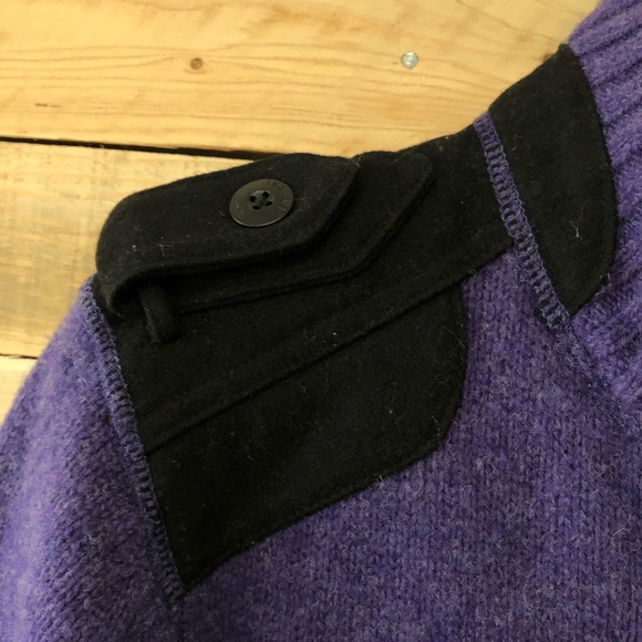 JACK AND JONES purple zip front Andy Cardigan with black accents, size 180/100A. - Picture 7 of 12